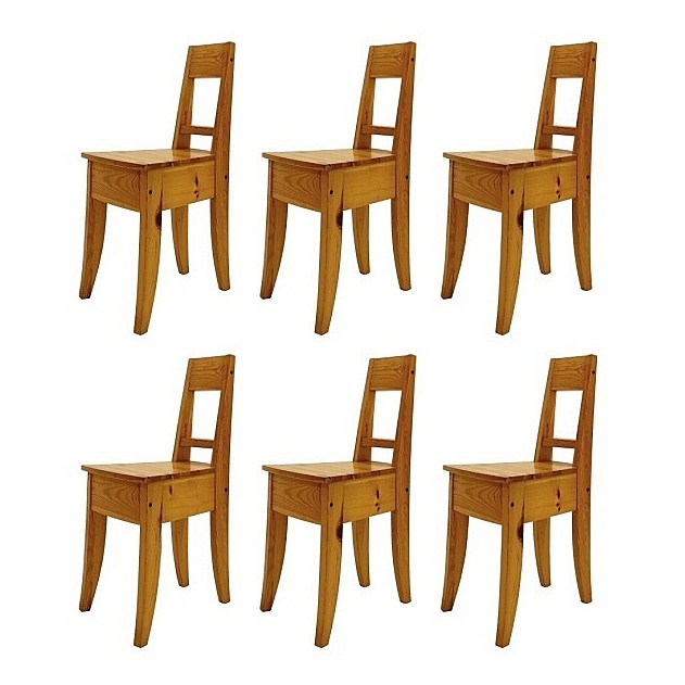 Vintage pine Chairs - Set of 6