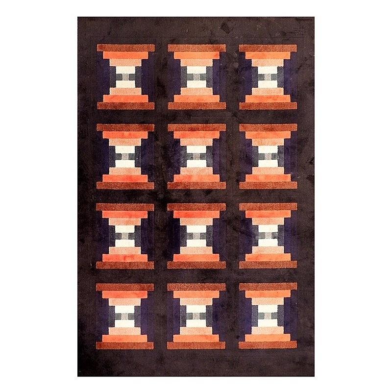 Spanish geometric short pile rug, 1970s