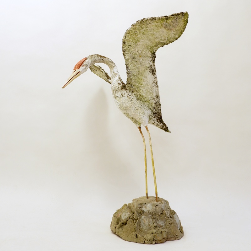 Decorative Outdoor Heron Sculpture